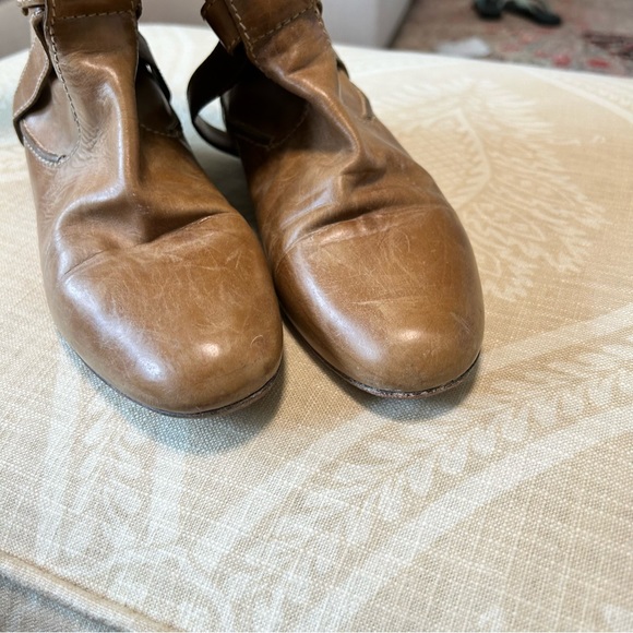 Chloe tan leather Riding boots cross buckle - Picture 7 of 9